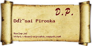 Dósai Piroska névjegykártya